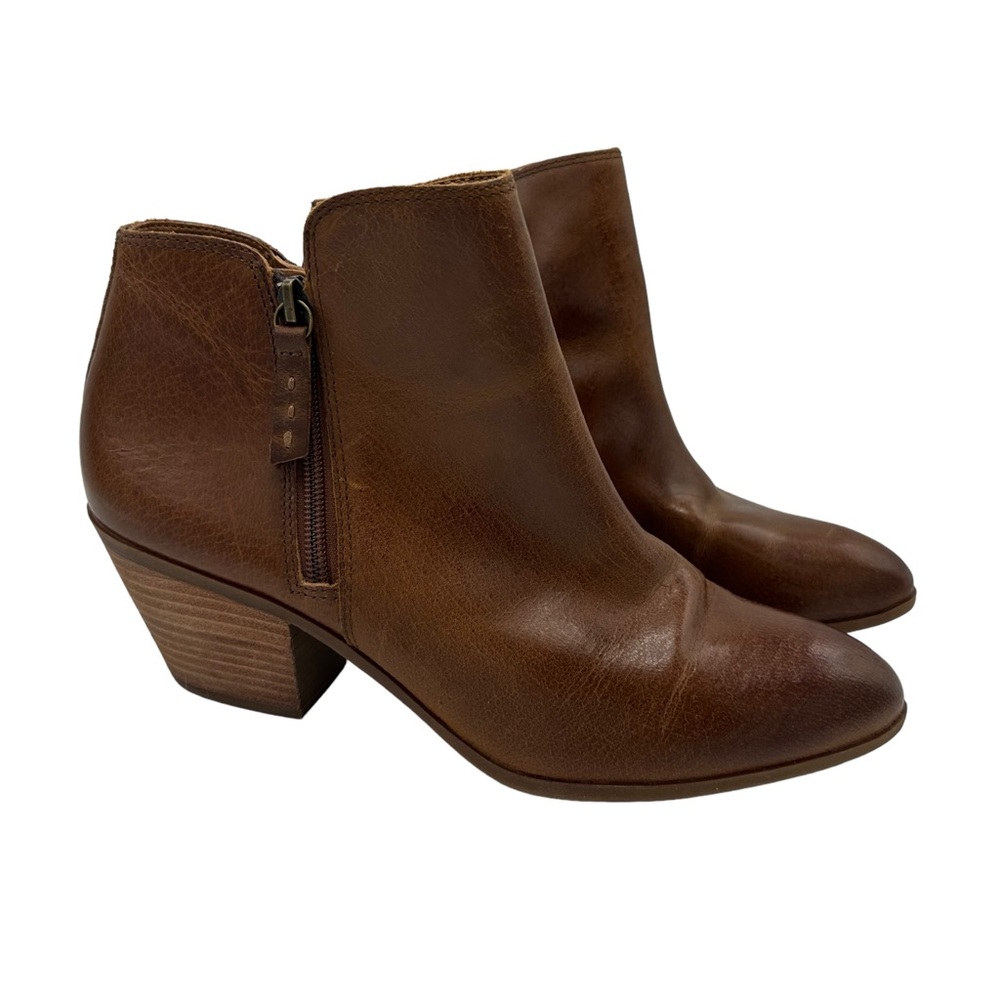 Frye & Co. Cody  Leather Zip Ankle Boot Booties Brown 10M